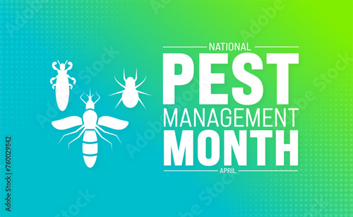 April is National Pest Management Month background template. Holiday concept. use to background, banner, placard, card, and poster design template with text inscription and standard color. vector