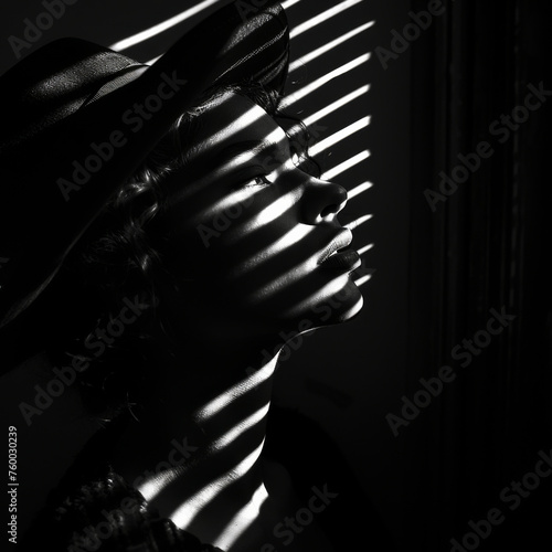 Art photograph of portrait with dramatic light photo