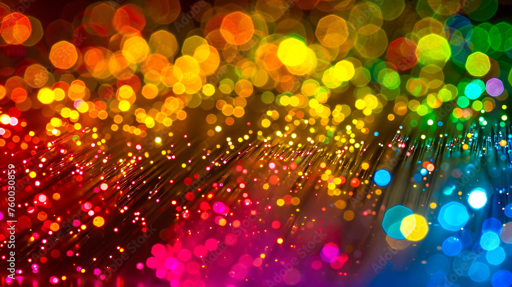 Glowing Bokeh Lights: Festive Abstract Background with Sparkles