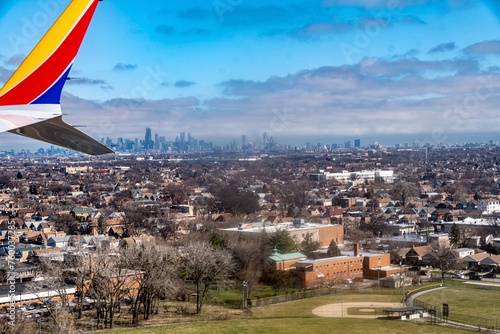 Aerial View of Chicago, IL’s Southwest Suburbs, Southside, and Skyline