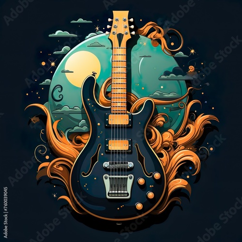 midnight resonance - the sleek black electric guitar