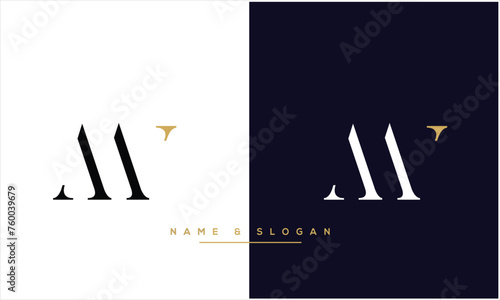 Alphabets MW, WM Initials Letters Logo Monogram