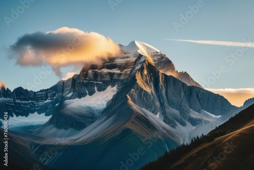 Clouds Over Majestic Mountain Landscape During Golden Hour