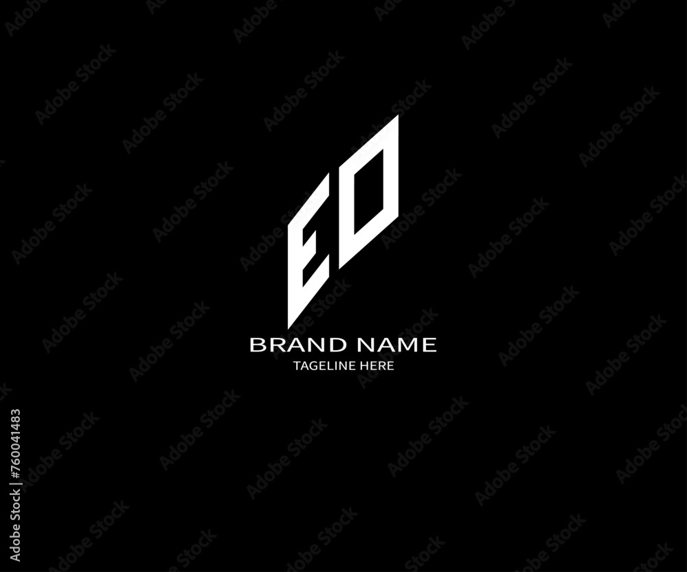 Fototapeta premium EO LETTER LOGO Design ONE BLACK BACKGROUND