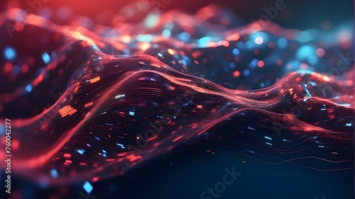 digital background that is abstract. Applicable to technology processes, artificial intelligence (AI) and neural networks, digital storage, sound and visual forms, science, and teaching photo
