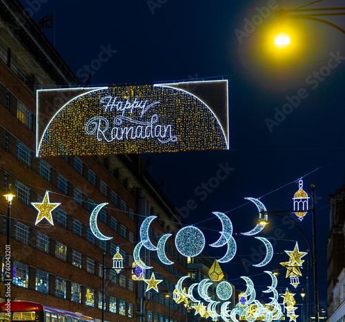 Ramadan lights on Oxford street in central London photo