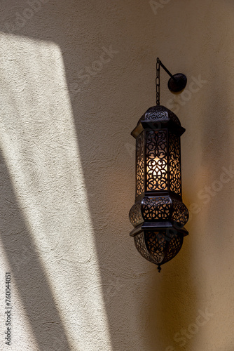 Arabic style lantern on the wall