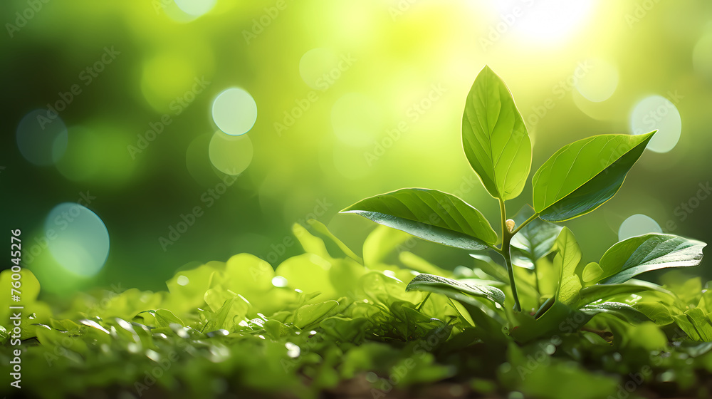 Natural green leafy plant background Natural green leafy plant background