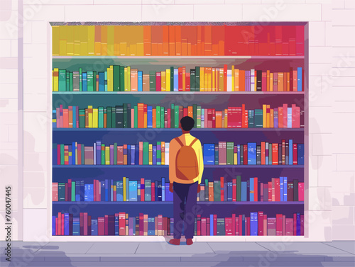  A bookstore window features a display of novels by LGBTQ+ authors highlighting diverse voices and perspectives. 