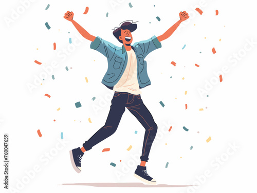  A coder celebrates the launch of their groundbreaking software their innovation transforming an industry. 
