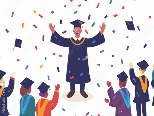  A graduate with a disability beams as they conquer the stage receiving thunderous applause. 