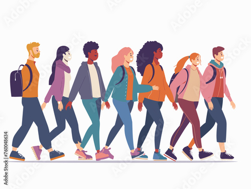  A group of volunteers participate in a walkathon to raise awareness for a specific cause garnering support for a worthy cause. 