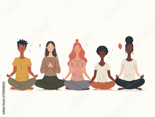  A group participates in a meditation session focusing on their inner thoughts and finding moments of peace and tranquility. 