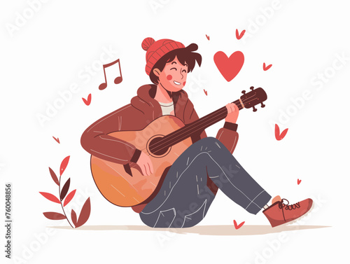  A musician tunes their instrument their heart filled with the anticipation of creating new melodies. 