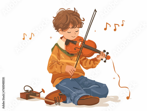  A musician tunes their instrument their heart filled with the anticipation of creating new melodies. 