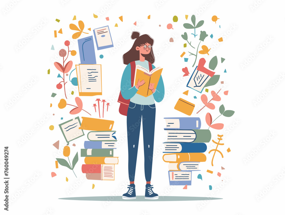A student researches a topic from multiple sources developing critical thinking skills and becoming more aware of potential biases. A student researches a topic from multiple sources developing critical thinking skills and becoming more aware of potential biases.