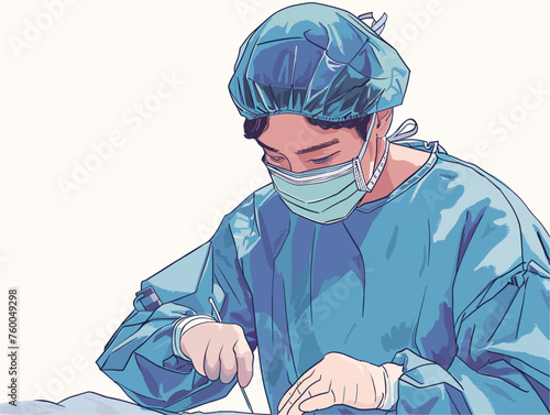  A surgeon operates with unwavering focus their hands steady and precise as they perform a life-saving procedure.  photo