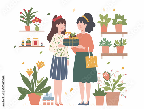  A young entrepreneur presents her mother with the first product from her newly established business a venture supported by her mother's encouragement. 