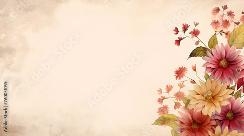 Floral greeting card in red shades