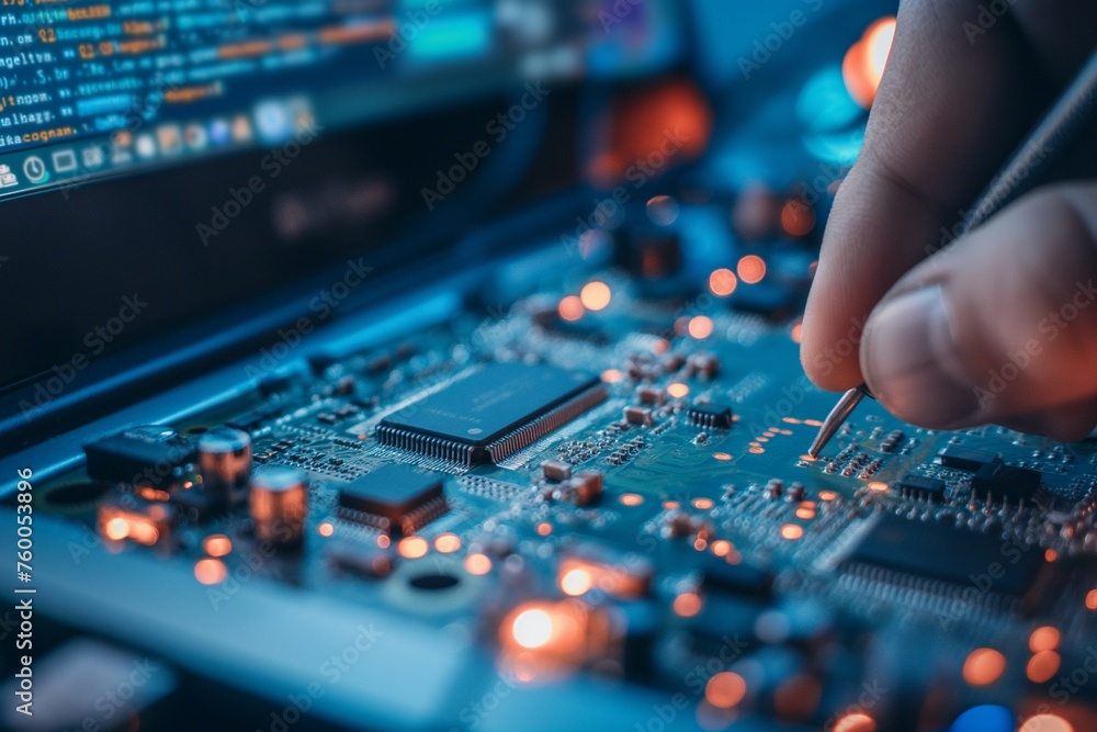 Man repairing circuit board in a laptop closeup, a man repairing circuit board closeup, a man repairing circuit closeup, circuit repairing closeup, laptop repairing, repair man closeup Man repairing circuit board in a laptop closeup, a man repairing circuit board closeup, a man repairing circuit closeup, circuit repairing closeup, laptop repairing, repair man closeup