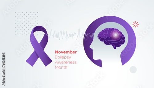 Epilepsy - A Neurological Condition - Awareness Month - Stock Illustration