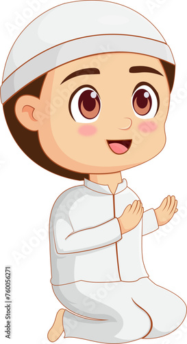 Muslim boy praying