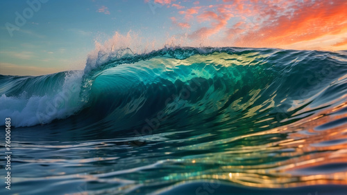 sunset over ocean wave
