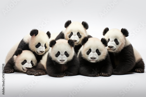 Panda over isolated white background. Animal