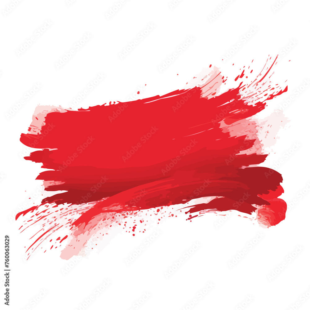 Red brush stroke and texture. Grunge vector abstrac