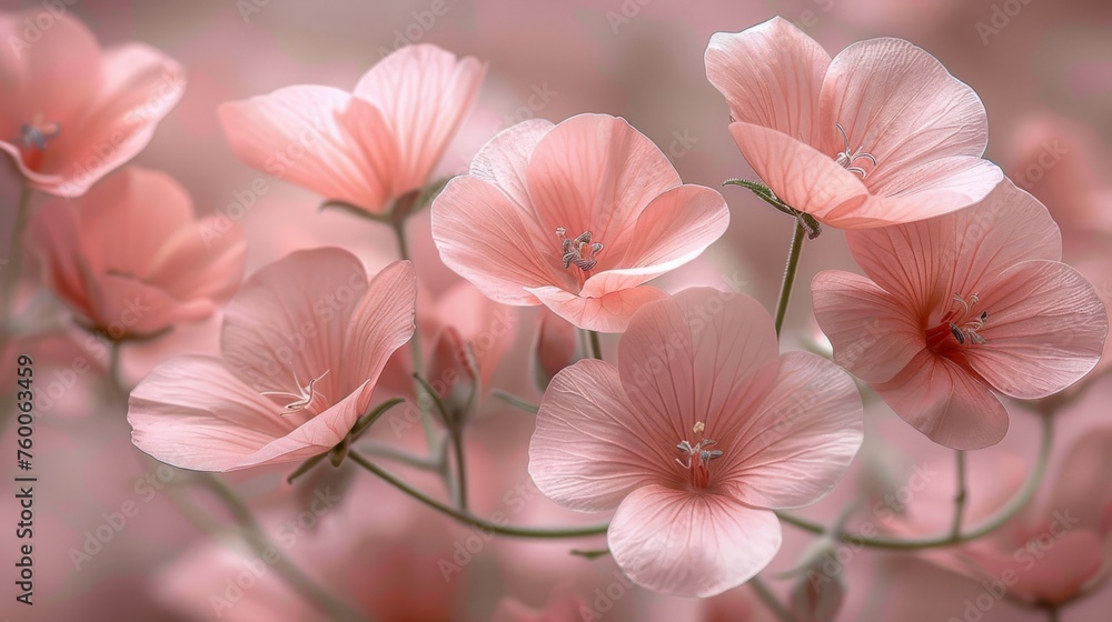 a bunch of pink flowers that are on a branch in the middle of a picture with a blurry background. a bunch of pink flowers that are on a branch in the middle of a picture with a blurry background.