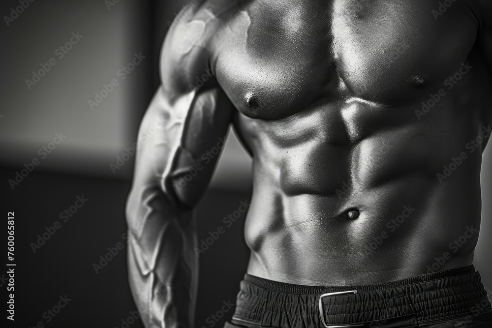 Athletic man abs. Man strong body. Generate Ai Athletic man abs. Man strong body. Generate Ai