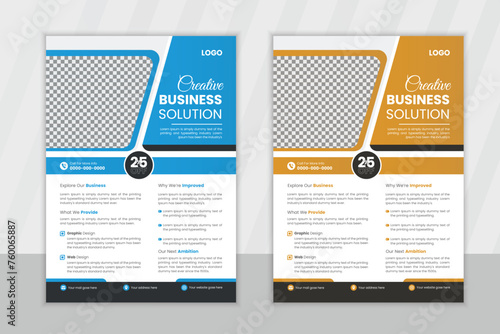 Mockup fCreative corporate business flyer template, Corporate Business flyer template, Flyer Template Geometric shape used for business poster layout, business flyer template with a minior Adobe Stock