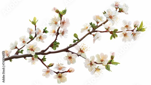 Flowers on branches, spring blossom sakura modern illustration © Mark