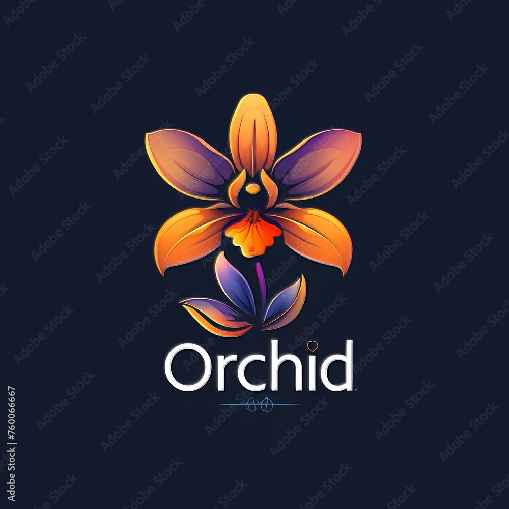 Elegant Orchid Brand Logo with Unique Floral Design Generative AI