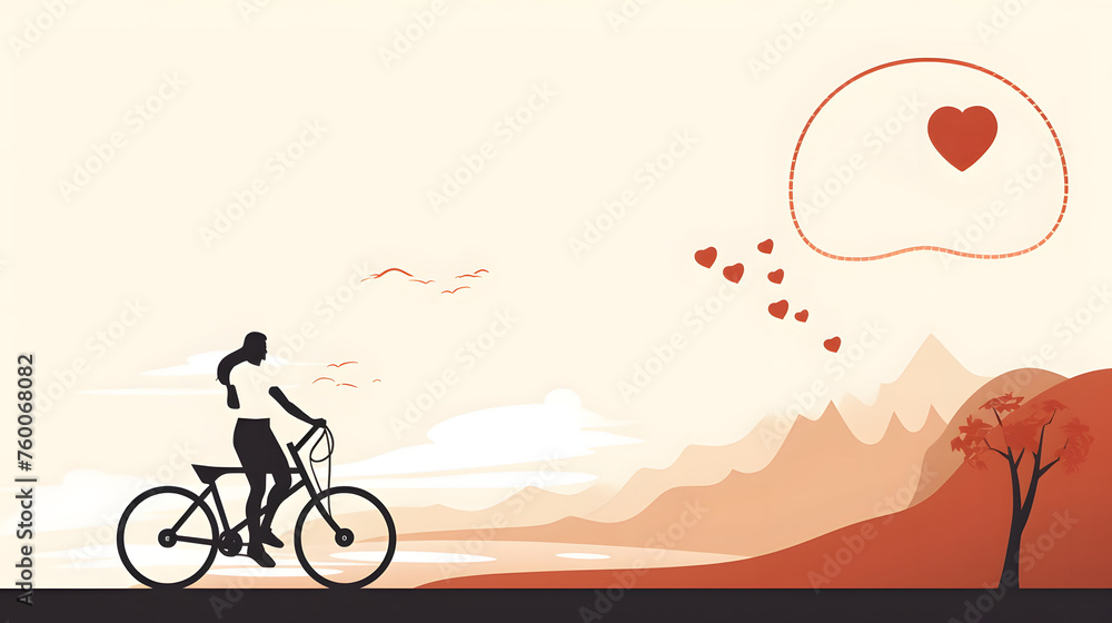 Obraz premium On health day, go for a bike ride