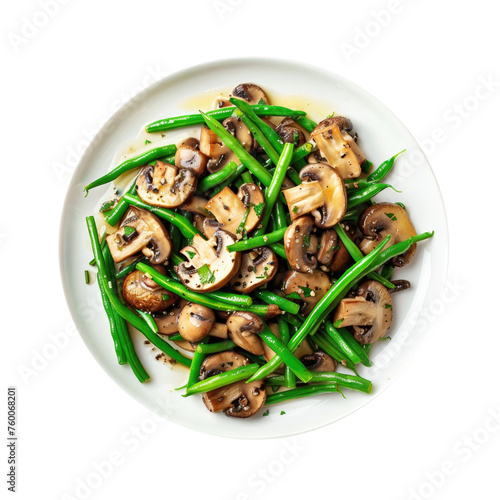 Plate of Mushrooms and Gree...