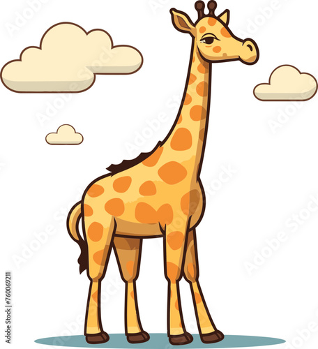 Giraffe in Cubist Style Vector Illustration
