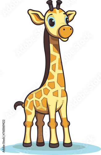 Giraffe with Abstract Geometric Shapes Vector Illustration