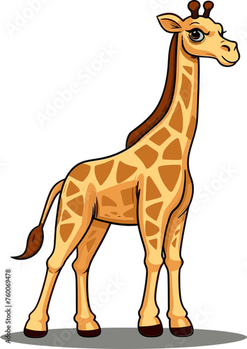 Giraffe with Retro Party Poster Style Vector Illustration