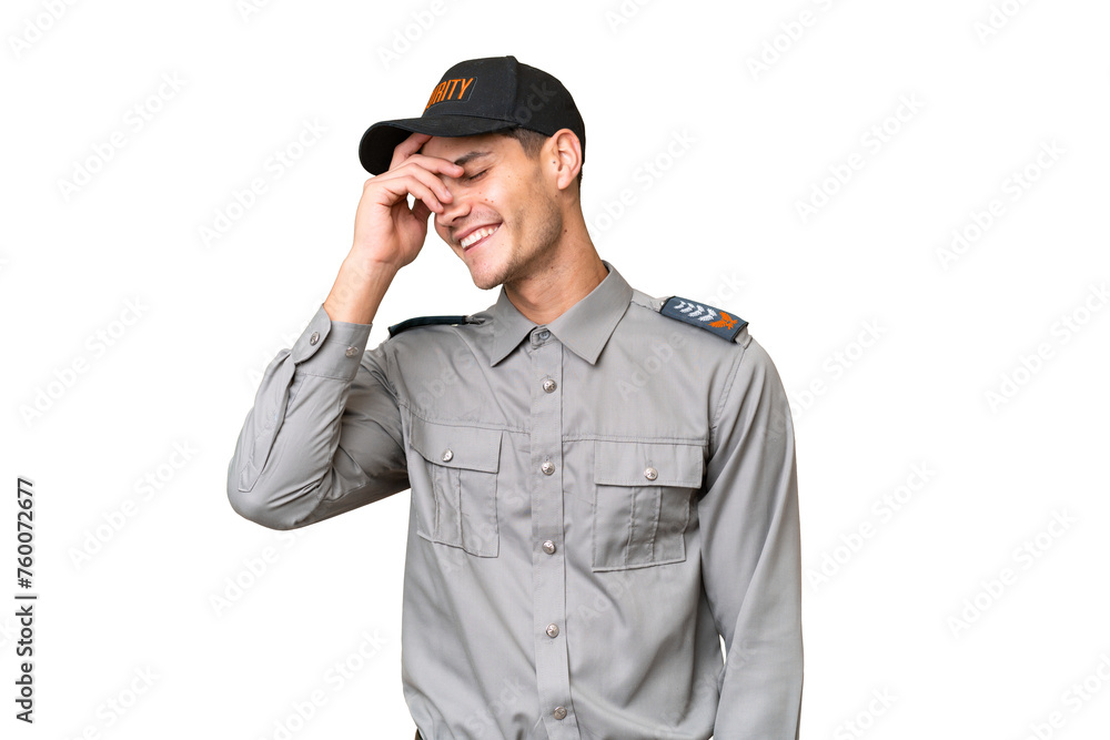 Young security man over isolated background laughing Young security man over isolated background laughing