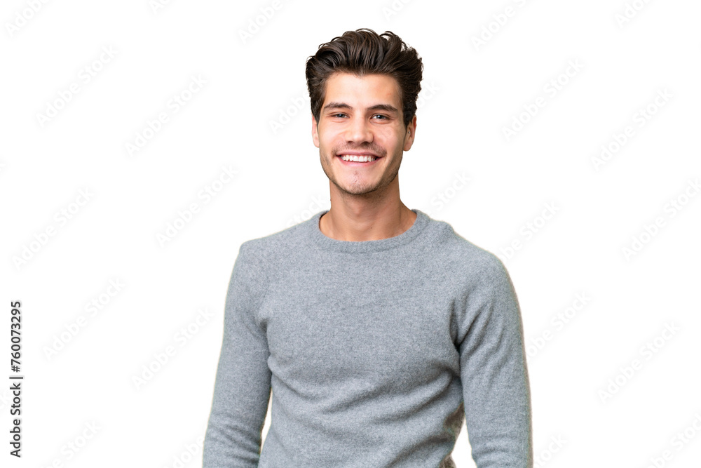 Young handsome caucasian man over isolated background laughing Young handsome caucasian man over isolated background laughing