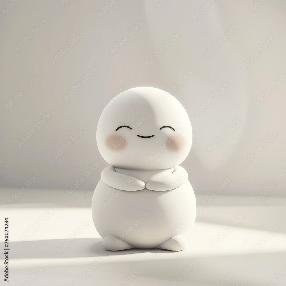 Capture serene simplicity with this smiling figurine photo. A perfect blend of minimalism and joy, ideal for peaceful vibes. Minimalist. Generated AI. Capture serene simplicity with this smiling figurine photo. A perfect blend of minimalism and joy, ideal for peaceful vibes. Minimalist. Generated AI.