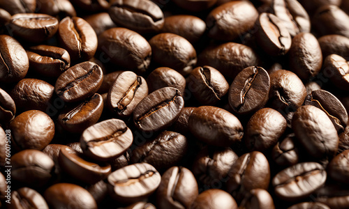 Aromatic roasted coffee beans background