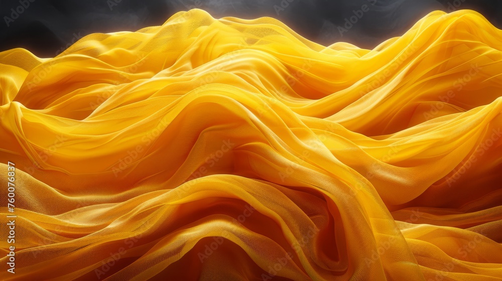 a close up of a yellow fabric on a black background with smoke coming out of the top of the fabric. a close up of a yellow fabric on a black background with smoke coming out of the top of the fabric.
