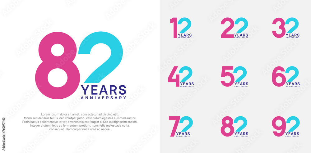 anniversary logo style vector design with purple and blue color can be use for celebration day - obrazy, fototapety, plakaty 
