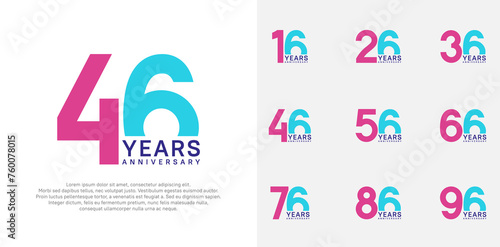 anniversary logo style vector design with purple and blue color can be use for celebration day