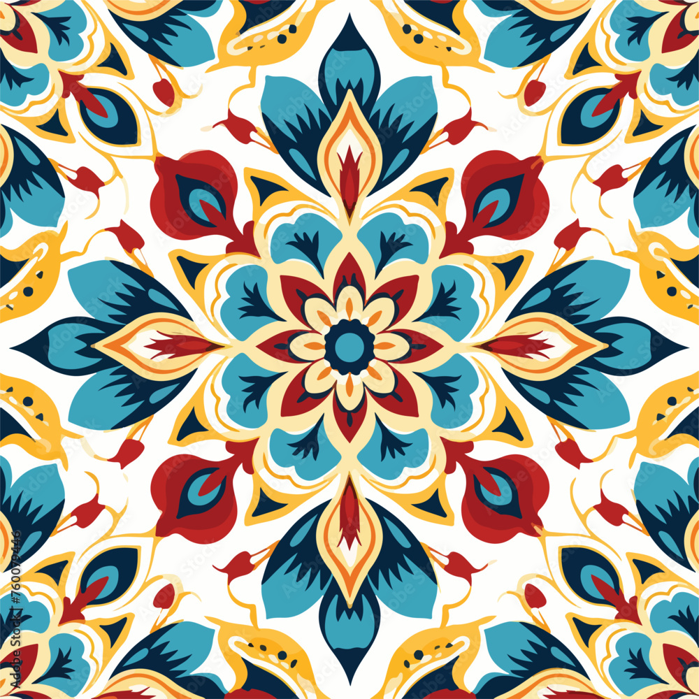 Seamless pattern with mandala texture. Hand drawn d