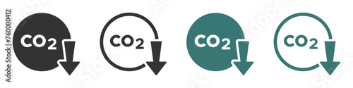 CO2 reduction vector icon concepts set