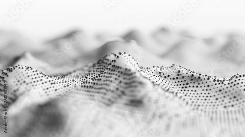 Wallpaper Mural Dots abstract white background. Falling network particles. Big data flow. 3D rendering Torontodigital.ca