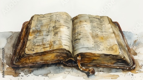 Watercolor Illustrated Bible Verse Highlighting Baptism Generative AI